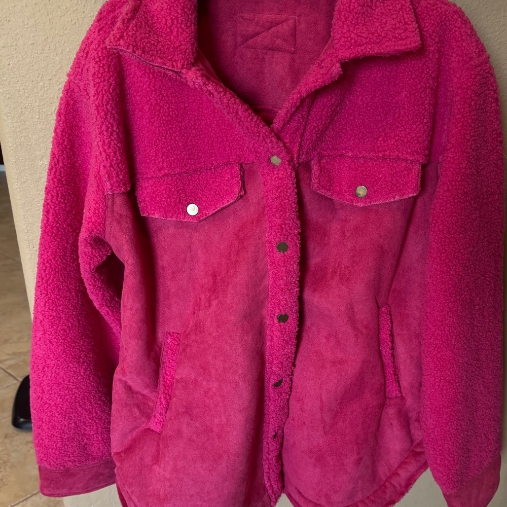 LA MIEL Fuchsia Teddy Jacket